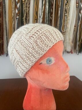 Crocheted headband /head scarf / head wrap beige never worn